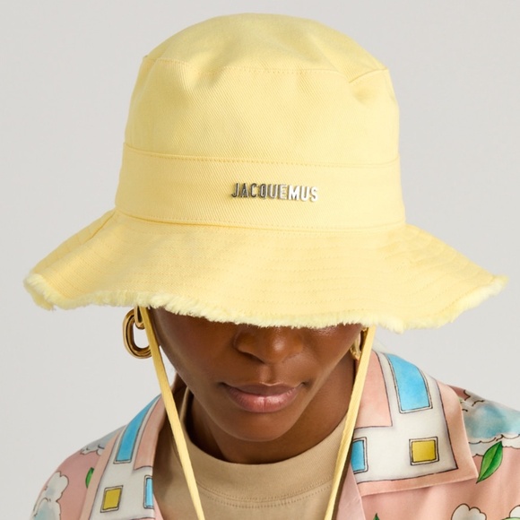 Jacquemus Accessories - JACQUEMUS Le Bob Artichaut cotton bucket hat Yellow UNIXEX Size 60 L NEW